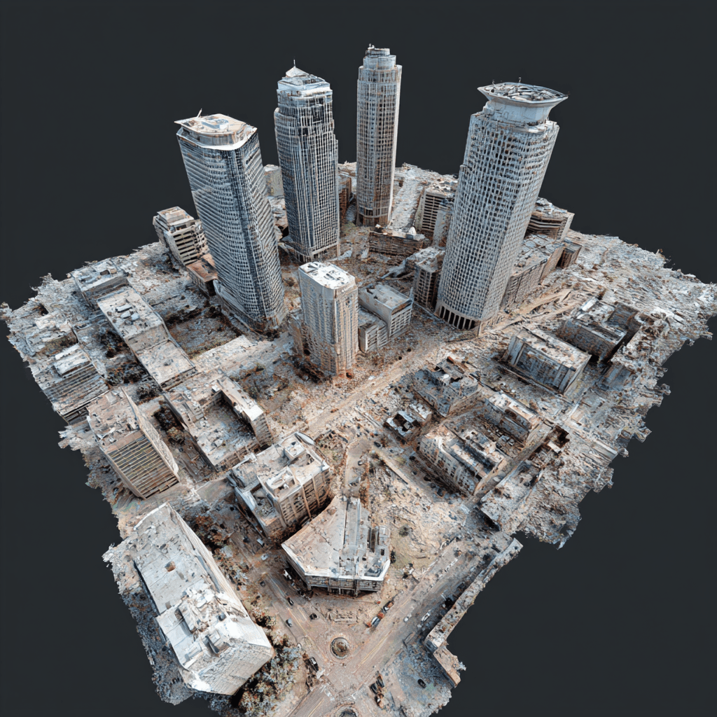 Aerial 3D scan of a city
